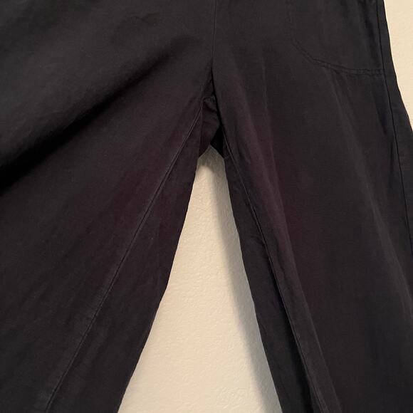 Like new $168 Splendid Angie Wide Leg Palazzo Pant Black Large Linen Blend - Picture 8 of 11
